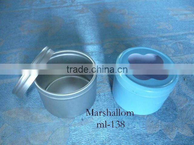 Wax Tin With Clear Flower Shaped Window