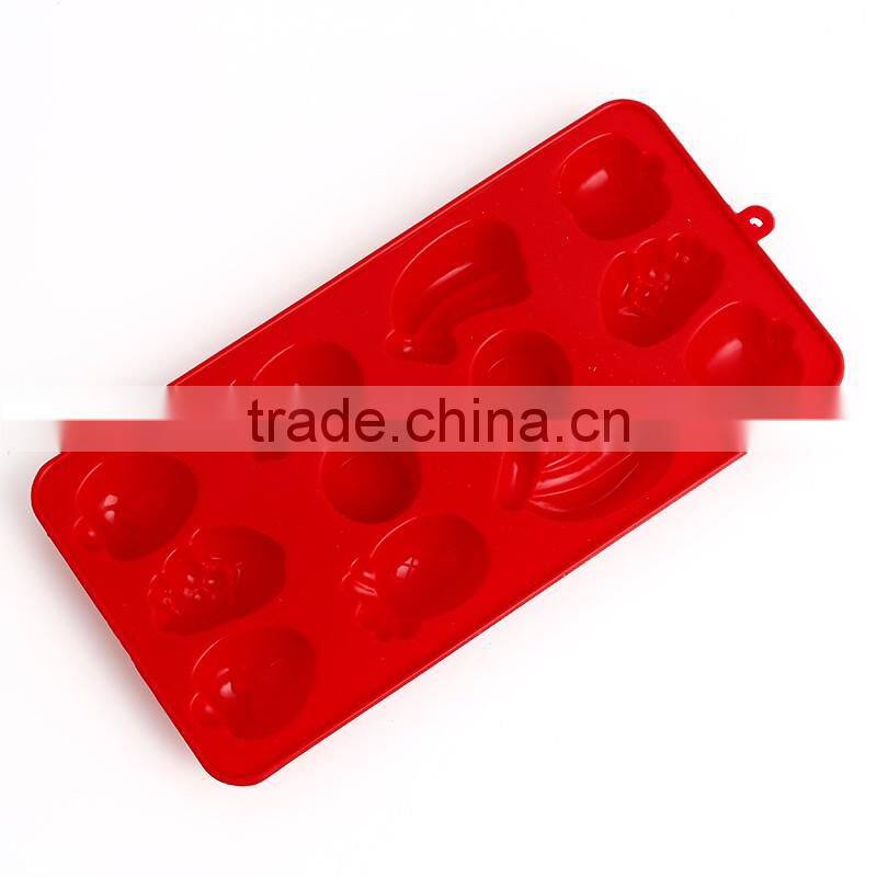 CBU28 FDA 12 connected Fruit shape silicone cake mould/ Pie pan