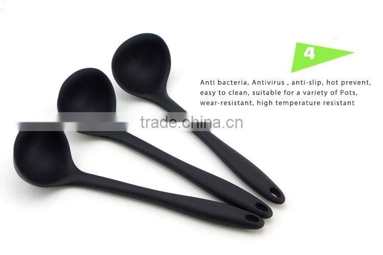 Long Handle Silicone Ladle For Non-stick Pan