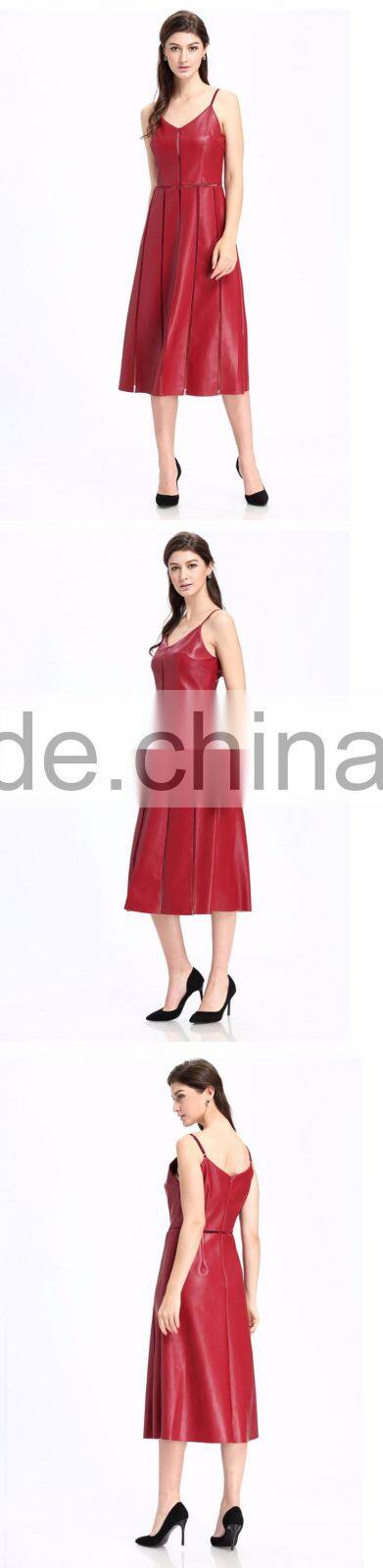 2017 Latest Party Hot Casual Woman Sexy Leather Dress