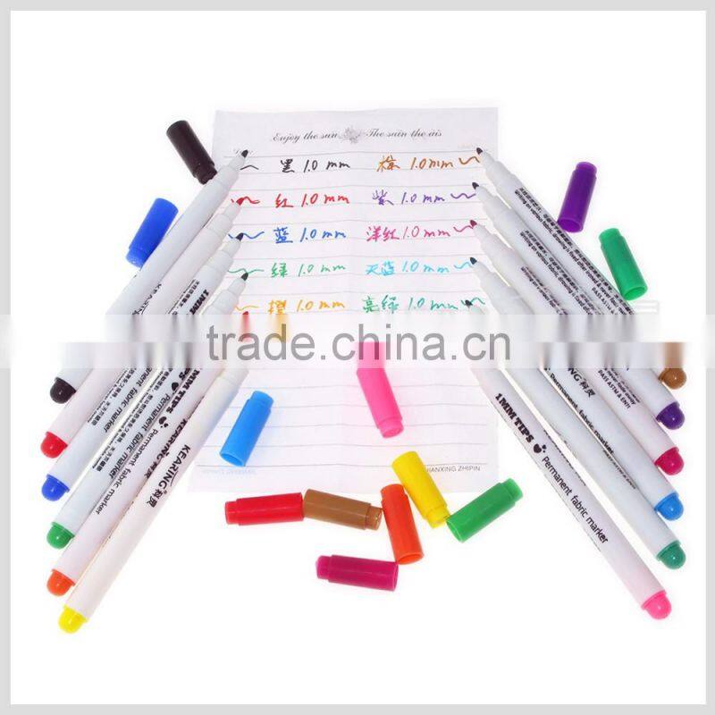 Handkerchief DIY marker in 1.0mm fiber tip permanent non washable 12pcs per poly bag #FM112