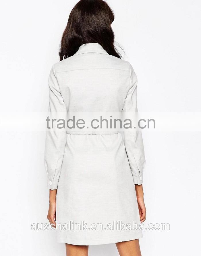 best selling women tied waist belt slim fit winter coat low price