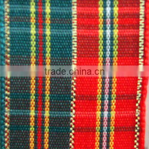 DIY manual and Christmas glitter plaid ribbon