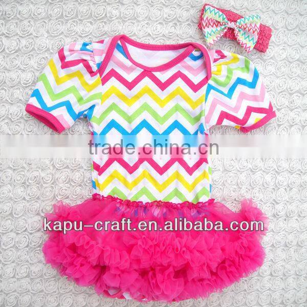 Hot selling christmas chevron romper dress
