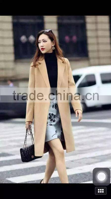 GZY stock warehouse woman clothes winter wollen overcoat stock England model export china charming design 2017