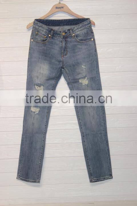 GZY Guangzhou trading factory top design jeans denim mens damaged ripped jeans for men design pattern stock