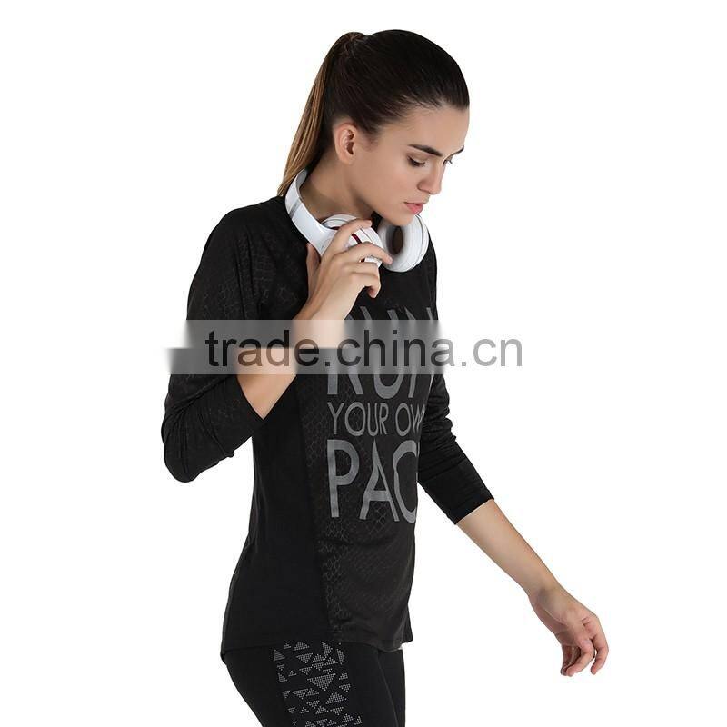 Wholesale Ladies Sports Clothes GYM Leggings Luminous Reflex Women Running T shirt