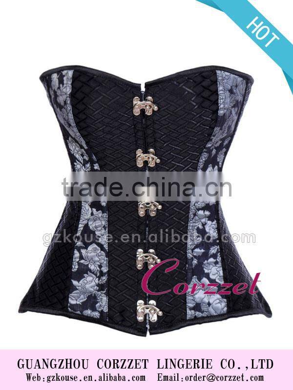 Black Cheap Steel Boned Corests Women Overbust