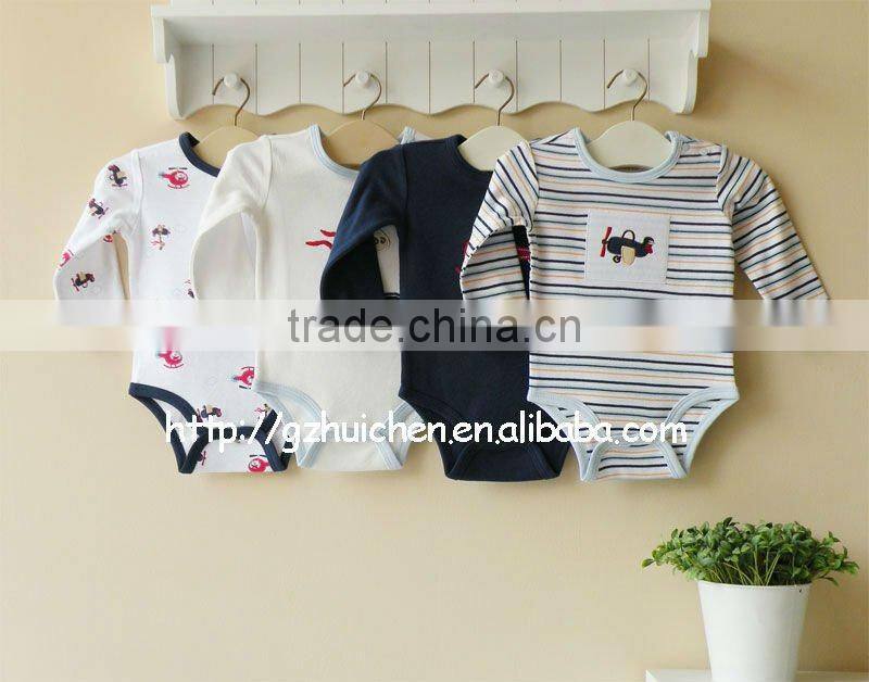 2011 autumn baby clothing 100% cotton embroider long sleeve bodysuit
