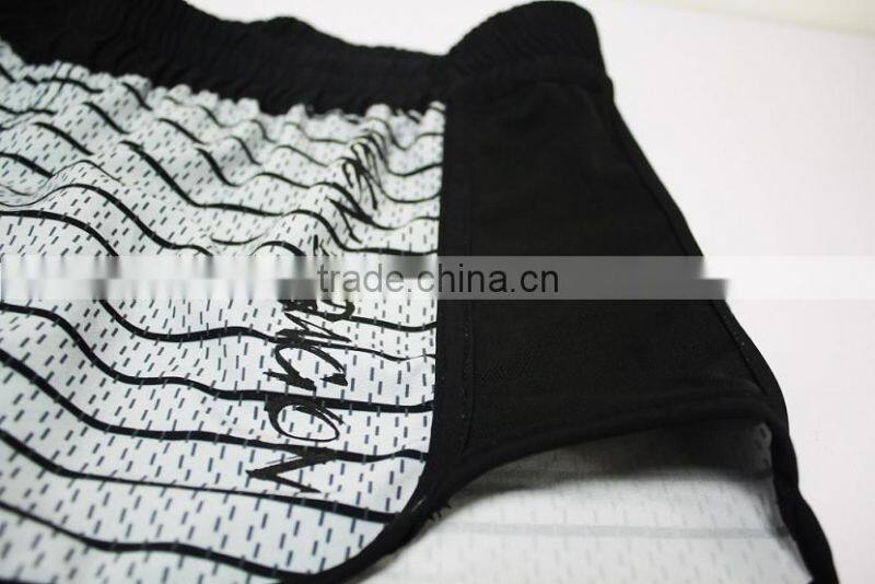 2016 NEW CROSSFIT BLACK AND WHITE STRIPE WOMENS' MMA SHORTS