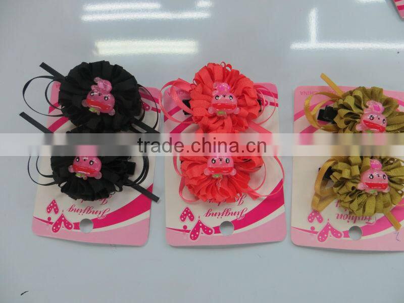 Baby girls dacron and cotton bow strip clip hair accessories multi-colors optional