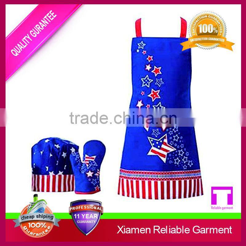 Bulk wholesale star printing promotional gifts cooking kids waterproof aprons with hats and glove