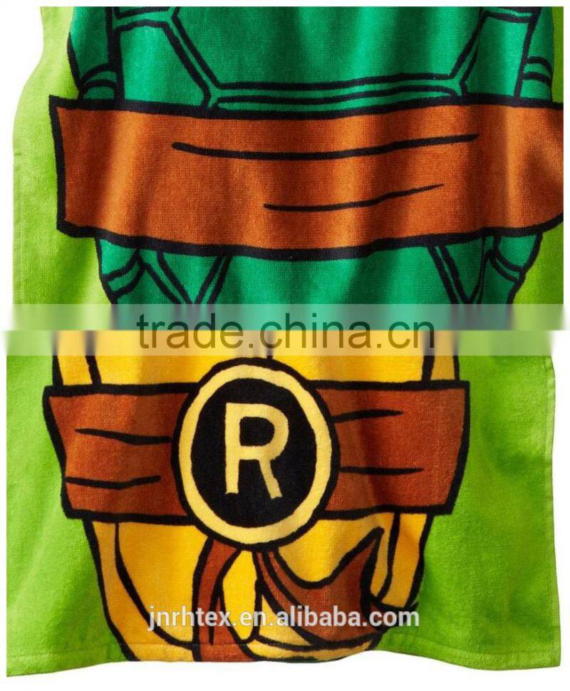 Kids hooded towel poncho beach towel with pattern