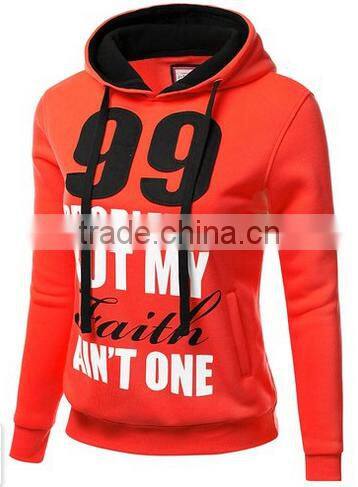 Women's Basic Graphic Words Printed Pullover Long Sleeve Hoodie