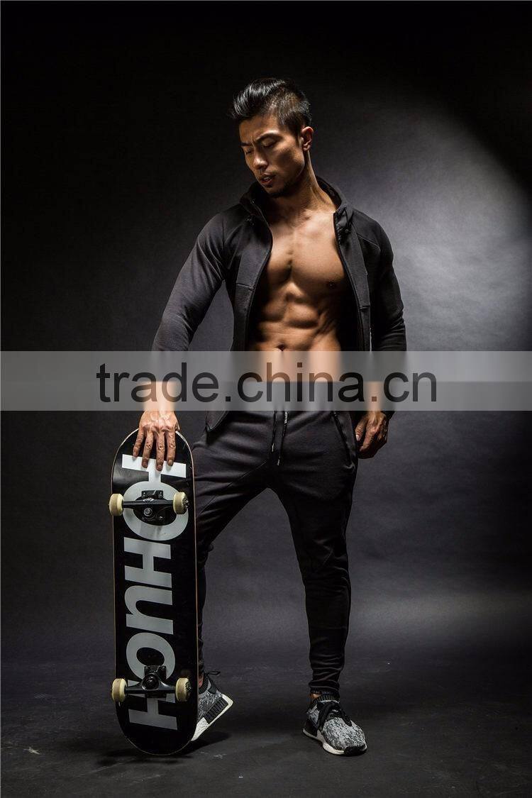2017 wholesale sports shirt custom autumn and winter absorbent heavyweigh breathable dry zipper long sleeved sweatshir suit men