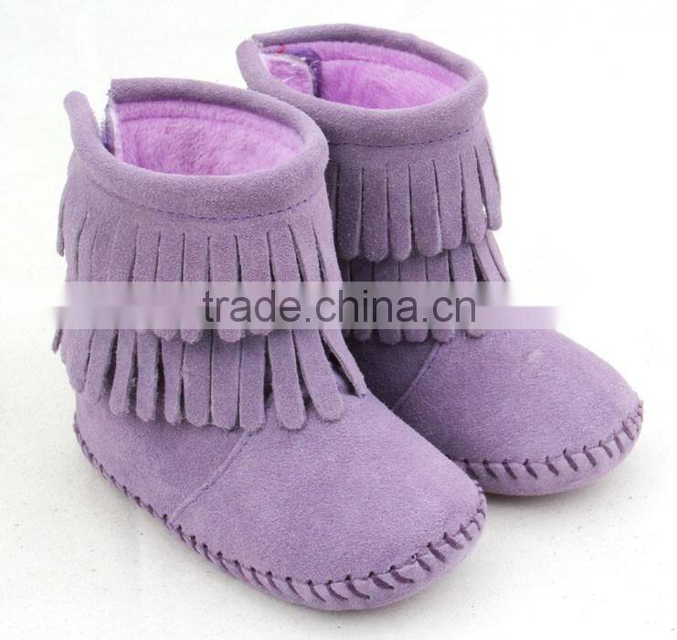 Baby suede leather new style girls ballet shoes unique boys shoes