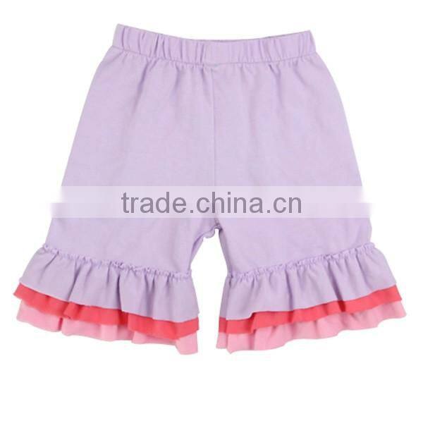 2017 New style wholesale summer baby girls ruffle shorts triple ruffle icing shorts