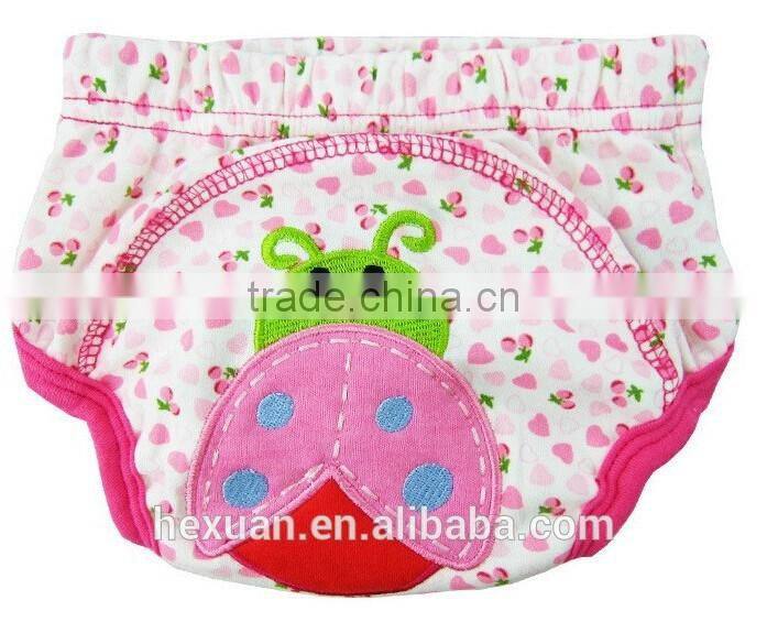 100% Cotton Embroidery Animal Patterns Baby Trainer Potty Training Pants