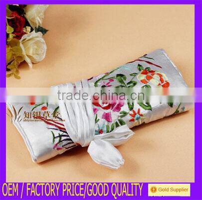 Pink Chinese Style Silk Brocade Jewelry roll ,jewelry pouch JR004