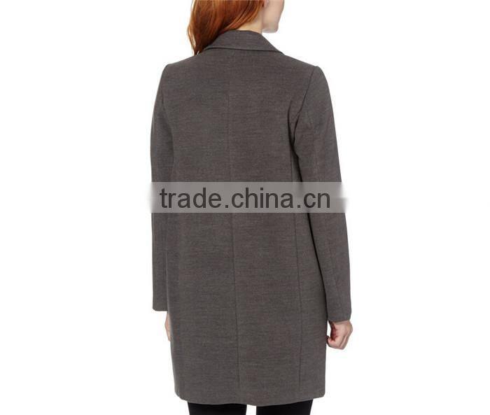 ladies grey single breasted three quarter length vintage winter coat