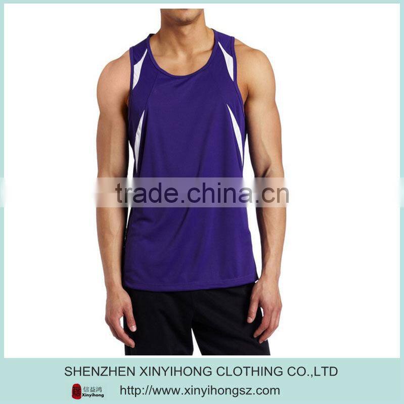 100% polyester mens tank tops/Contrast Colors Design racerback tank tops for men
