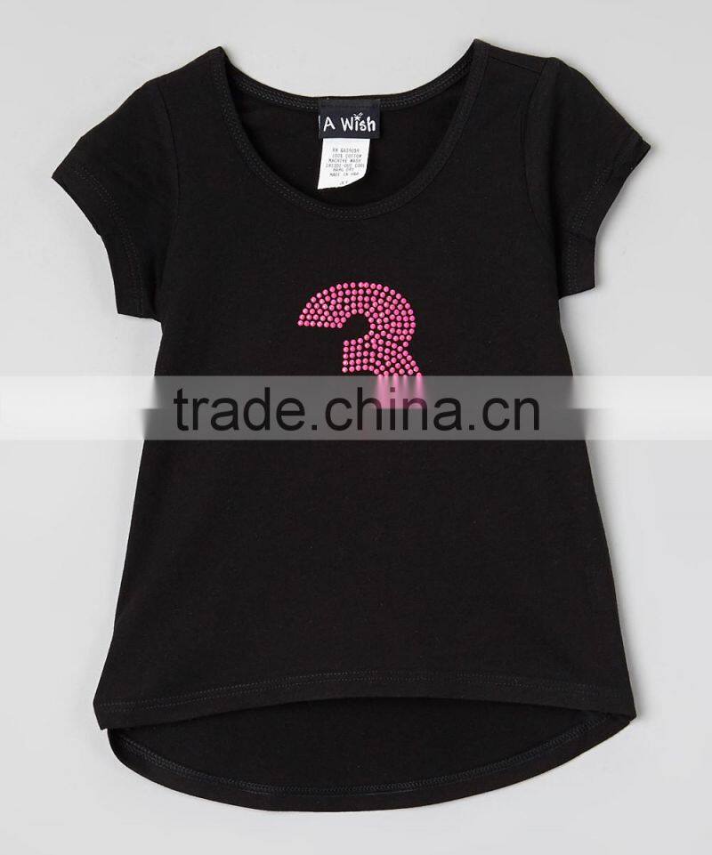 Newest Black Girl T Shirt Fancy Infant Top Cotton Leisure Baby Girl Clothing GT90423-19