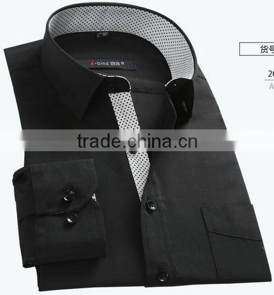 Black solid color classical dress uniform business shirt designs for men polo shirt men