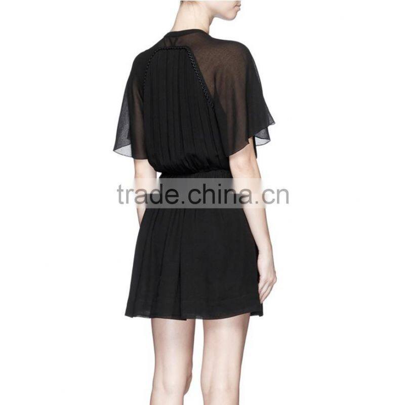 new fashion ladies lace shiffon dress China manufacture with good quality