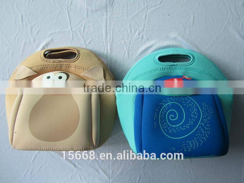 GR-W0067 hot sale animal design neoprene kid lunch bag