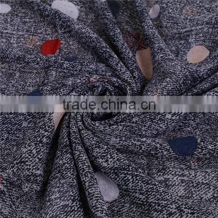 Voile Scarves & Wraps Rectangle Black Light Brown Dot Wholesale Scarves