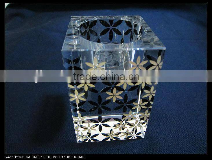 Hot sale Crystal candlesticks with flower