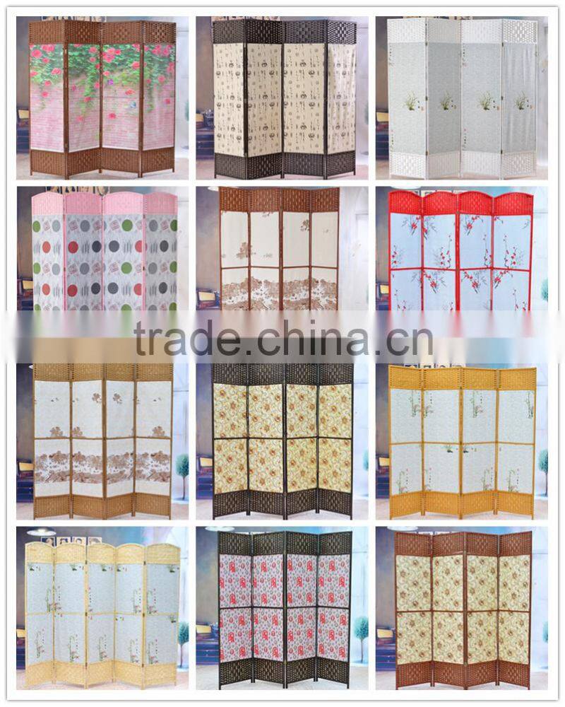 Bamboo newly wooden venetian Folding Screen Room Divider Pine Wood Frame with Bamboo Strips Screen GVSD035