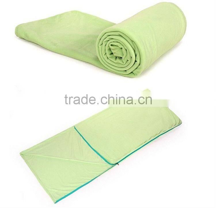 2013 Hot Sale Bright Colors Anti-pilling Polar Fleece Camping Sleeping bag &Bedsheet with Zipper