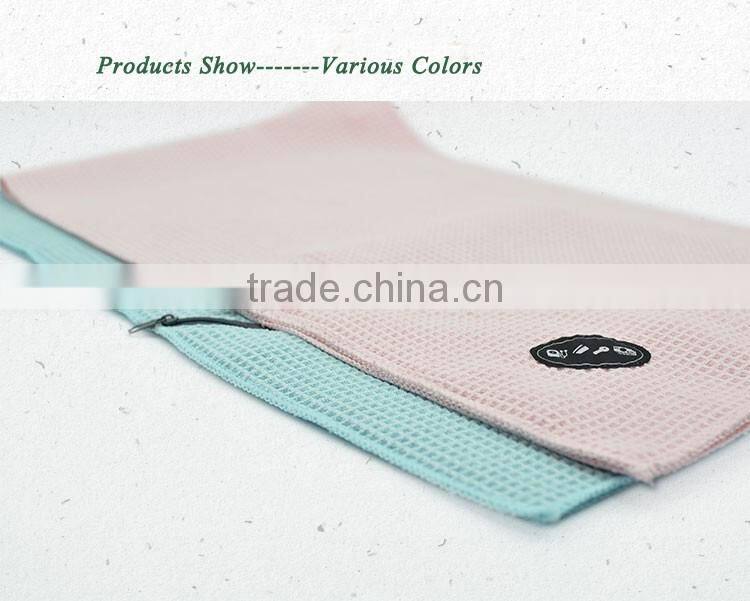 Gym towel with zip pocket cheap price organic bath towel