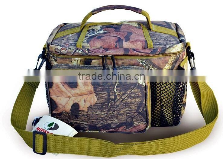 Camping BBQ Red White Blue Black lunch cooler bag with durable hard liner