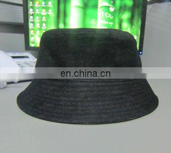 Custom Leather Strap Bucket Hat Denim Fabric