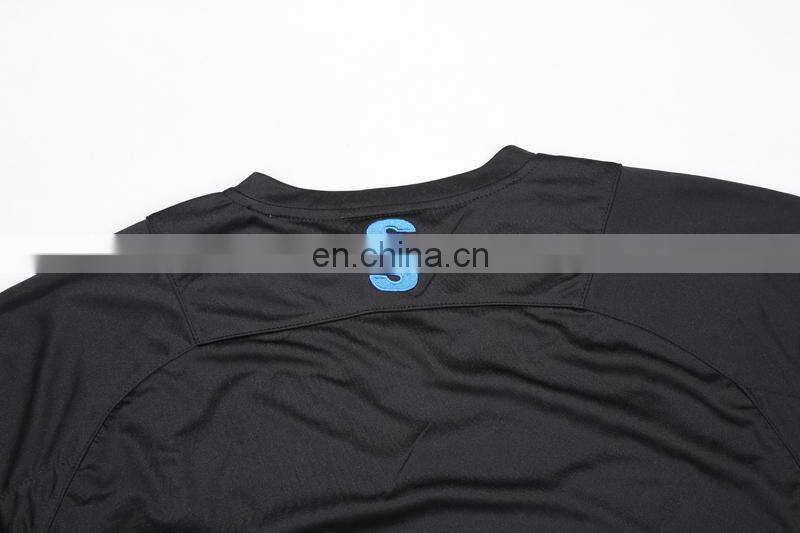 Silk screen own logo customized college team soccer jersey