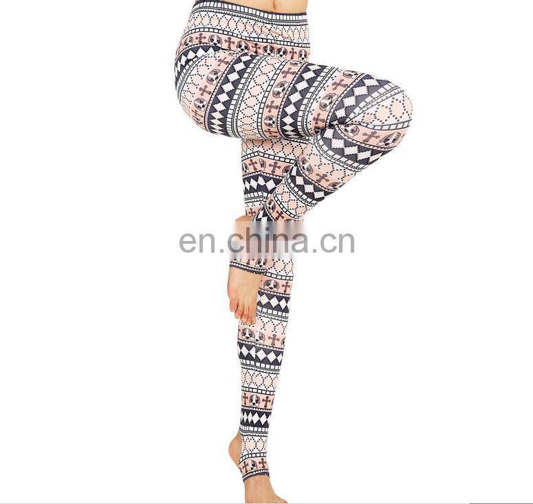 Hot sale fashion custom made colorful printed sports yoga Christmas legging