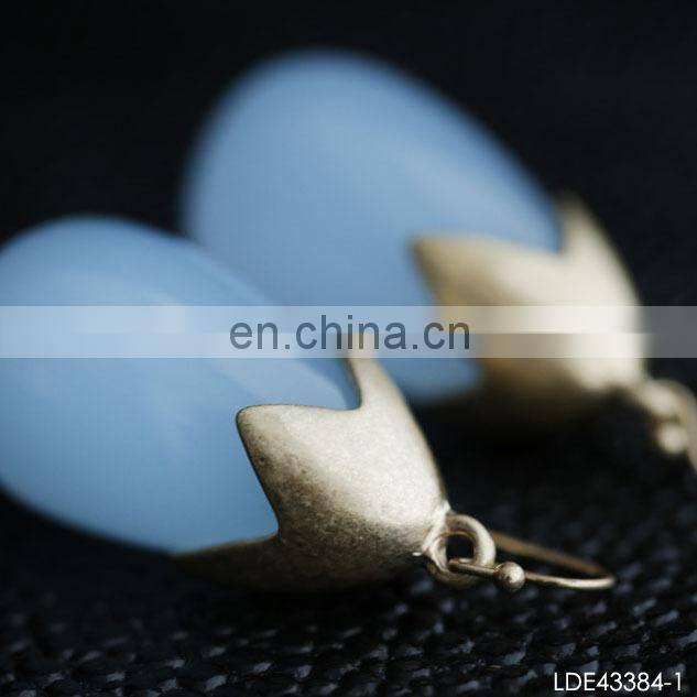 square beryl gold plated earrings finding clip