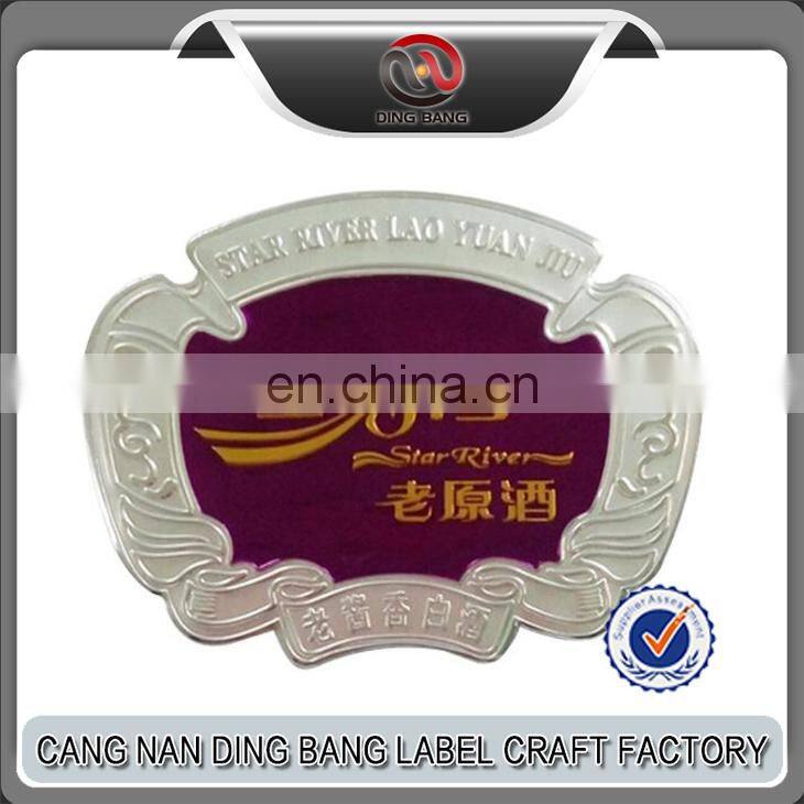 3D Embossed Metal Wine Label