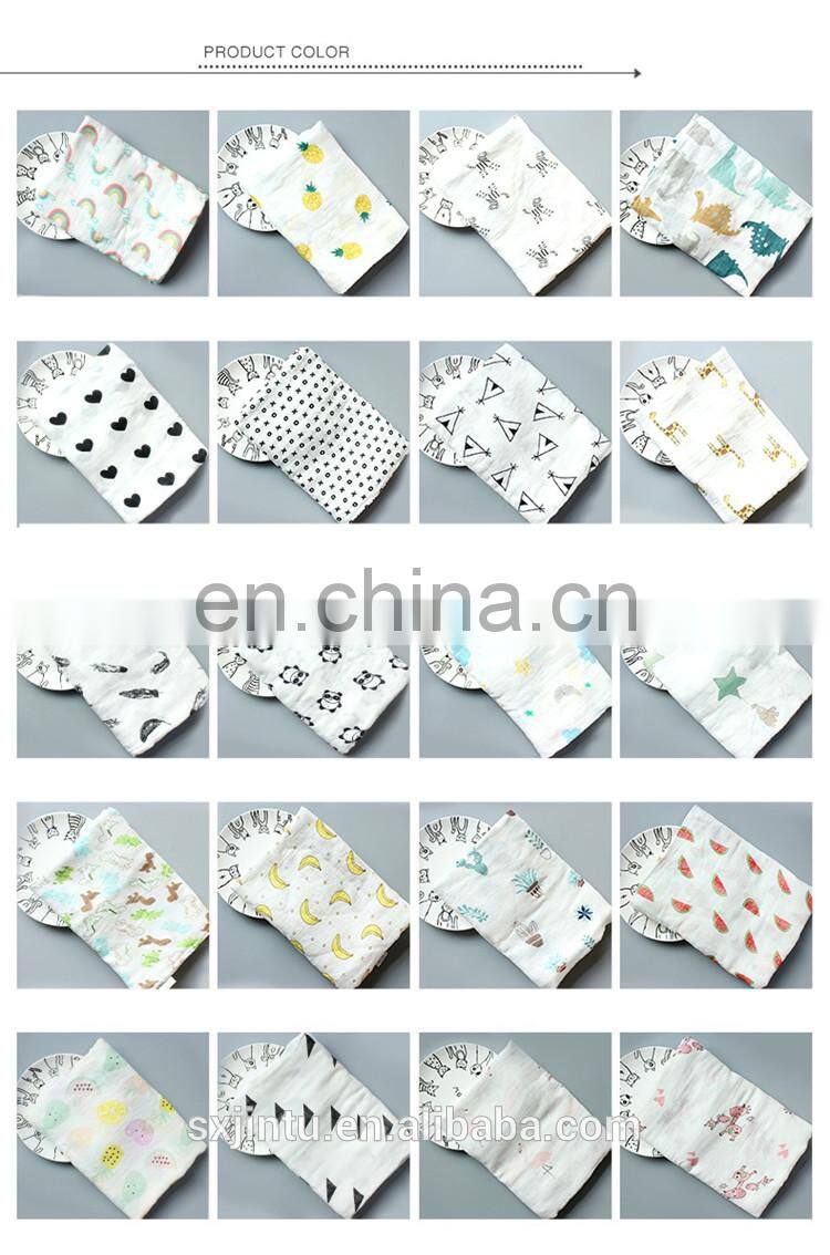 Bamboo cotton cute mulsin blanket baby muslim swaddle gift blanket