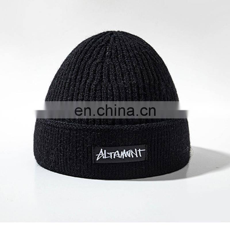 Eco-friendly winter knitted beanies hat, custom logo beanie hat