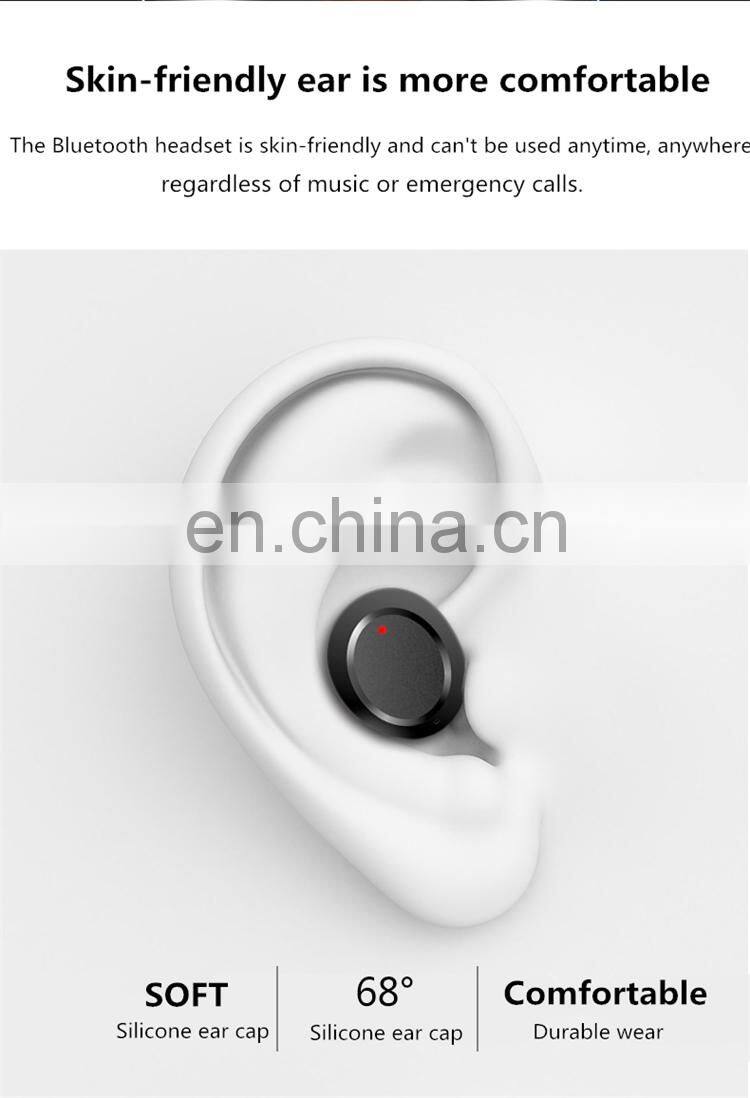 LED Power Display TWS BT Invisible Wireless Earbuds Earphone Waterproof Bluetooth Headphone with Power Bank Charging Case