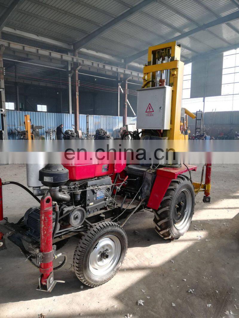 150m deep good price small portable tractor mounted water well drilling rig