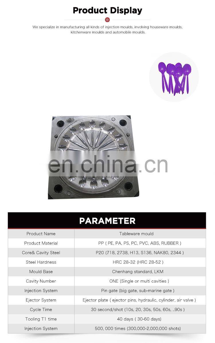 New design wholesale oem disposable plastic fork soup spoon mold