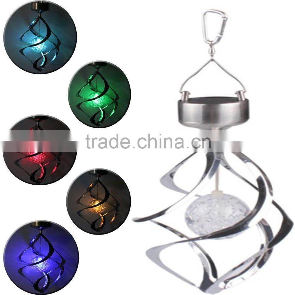 Romantic Solar Power Wind Chime Moving Rotating LED Light Outdoor Garden Balcony Courtyard Hanging Lamp Lawn Light - Colorful Co