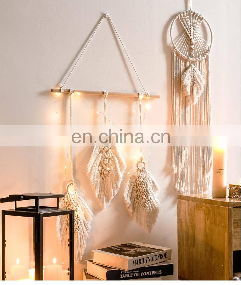 half Moon Star Big Dream Catchers Metal Ring Pendant Handmade Nordic Wind Chimes Home Styling