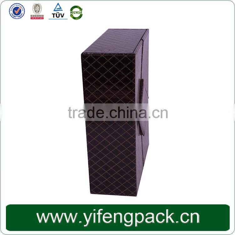 wholesale black PU leather wine bottle gift box