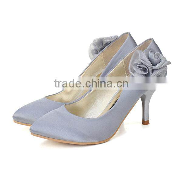 hot sale elegant designer lady silver gray bridal wedding office party dress shoes
