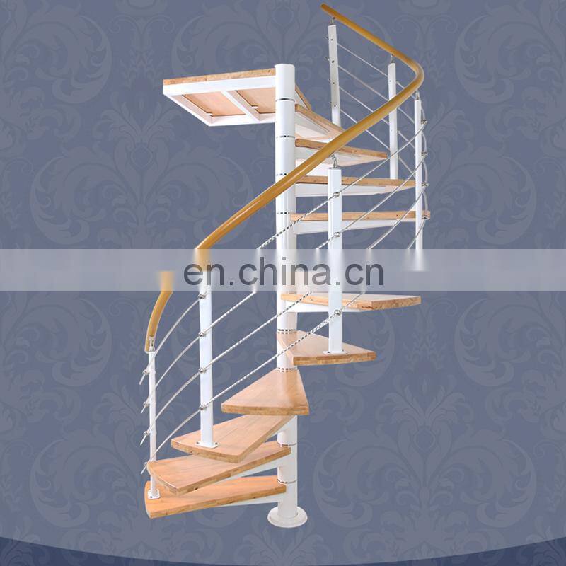 Staircase manufacturer unique design wood treads residential small spiral stair